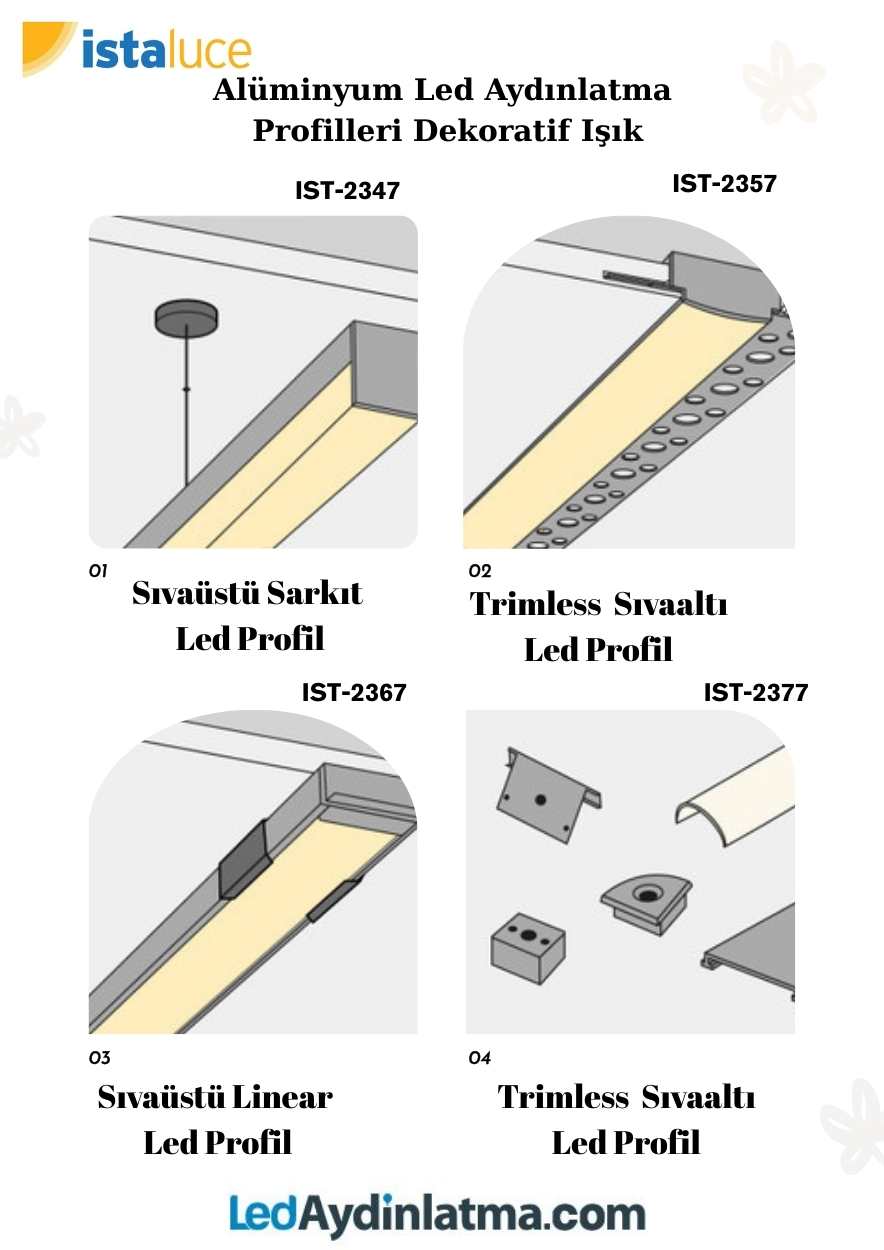 Led Aydınlatma Alümnyum Profilleri