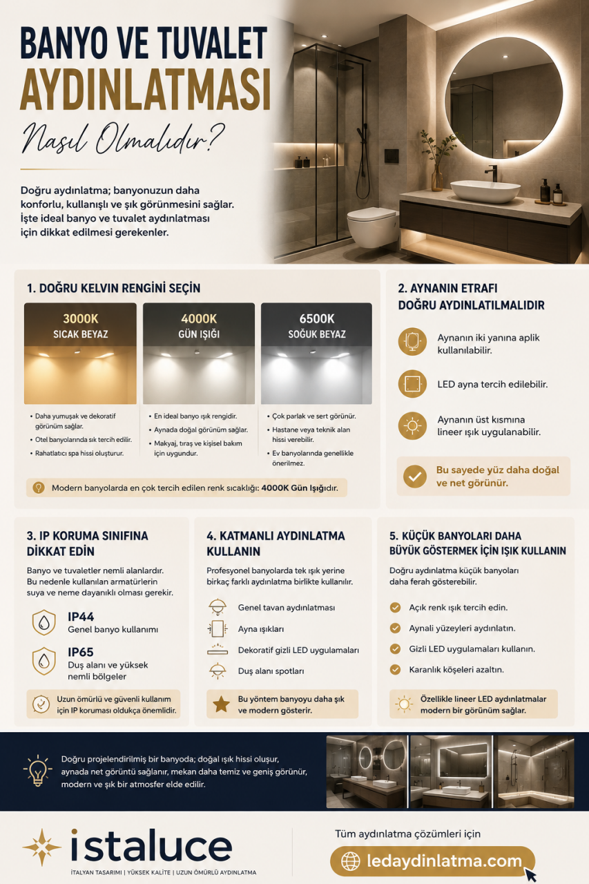 Banyo ve Tuvalet Aydınlatması Nasıl Olmalıdır?
