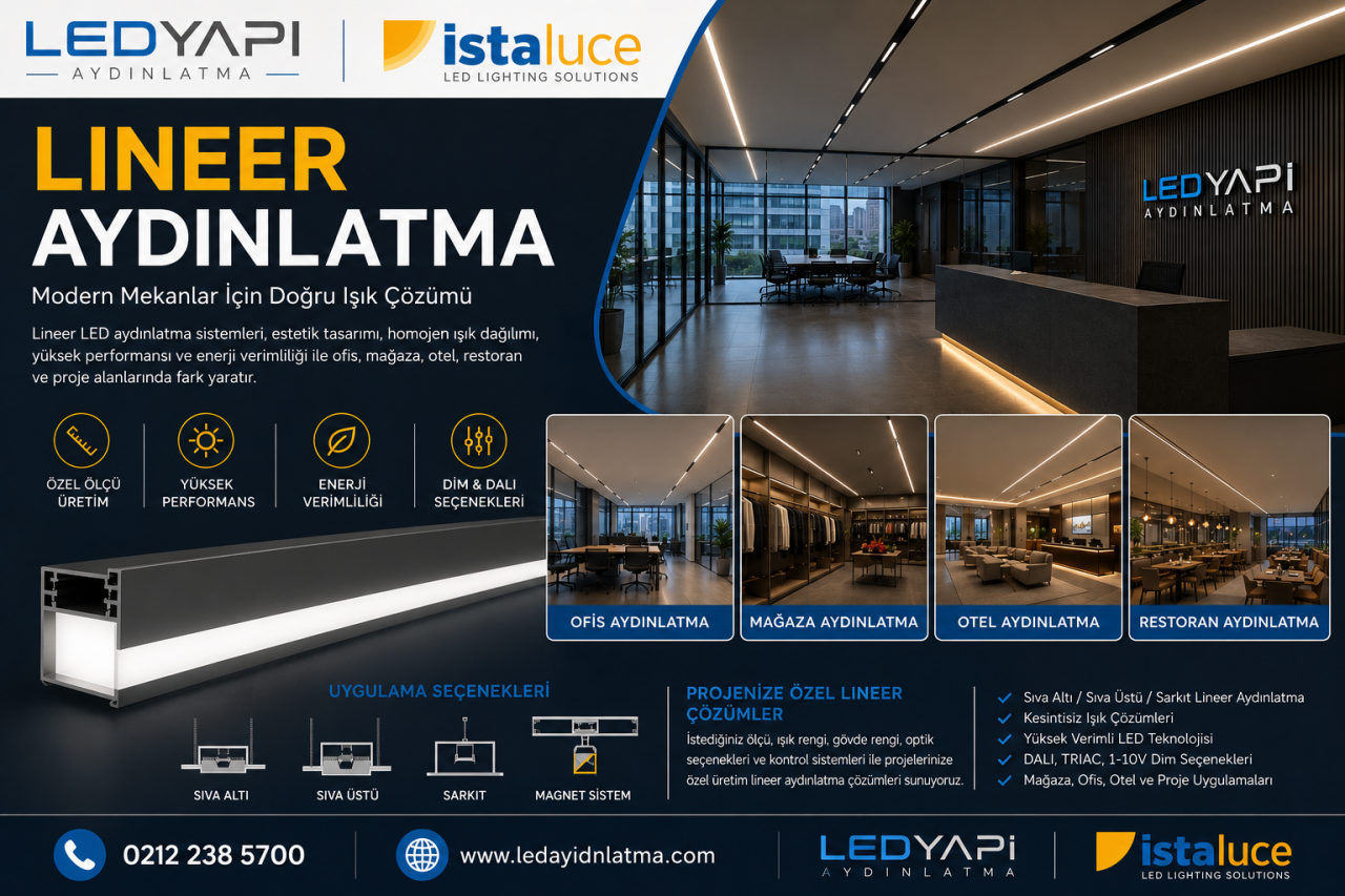 Modern Mekânlar İçin Lineer LED Aydınlatma 