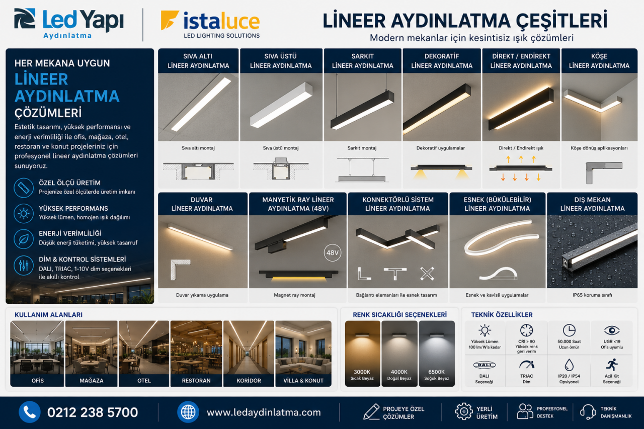 Özel Tasarım Lineer Aydınlatma Çeşitleri