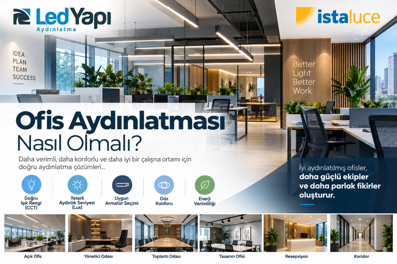 Ofis Aydınlatması Nasıl Olmalı? CCT, Lux ve Doğru Armatür Seçimi
