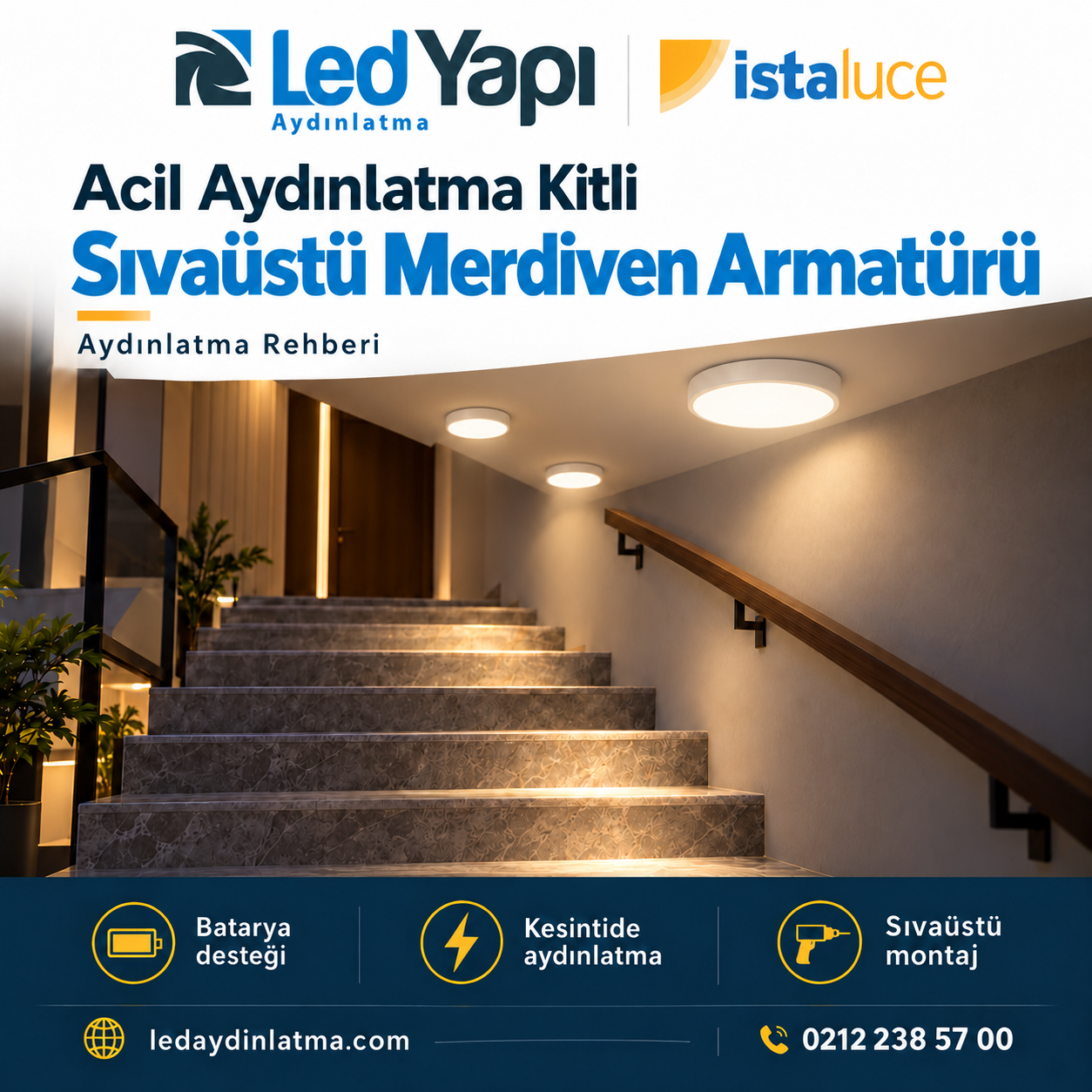 Acil Aydınlatma Kitli Sıvaüstü Merdiven Spotu: Seçim ve Kullanım Rehberi