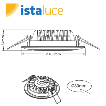 İSTALUCE İST-144 Gömme 8W-12W LEDli  Hareketli Slim Spot