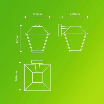 Philips My Garden Dış Mekan Alpenglow Duvar Lambası 60 W E27