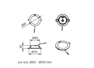 Philips SmartBright CNG Downlight DN058 LED6 6.2W 3000/4000/6500K 540-580 Lümen 35.000 Saat