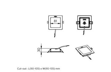 Philips SmartBright CNG Downlight DN058B LED6 KARE 6,2W 3000/4000/6500K 540-580 Lümen 35.000 Saat