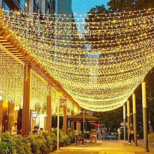 YILBAŞI AYDINLATMA 100 LEDLİ EKLENEBİLİR DIŞ MEKAN PERDE 10M