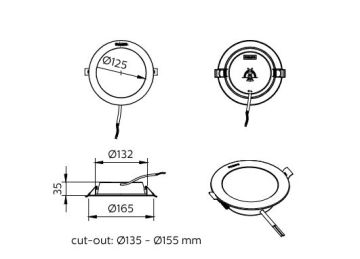 Philips SmartBright CNG Downlight DN058 LED13 11.5 W 3000/4000/6500K 1160-1250 Lümen 35.000 Saat