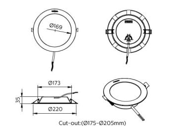 Philips SmartBright CNG Downlight DN058 LED18 17W 3000/4000/6500K 1675-1800 Lümen 35.000 Saat