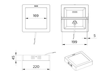 Philips SmartBright CNG Downlight DN058B LED18 KARE SIVAÜSTÜ 17W 3000/4000/6500K 1675-1800 Lümen 35.000 Saat