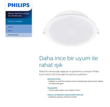 PHILIPS MESON 6'' 16,5W SIVA ALTI LED  DOWNLIGHT