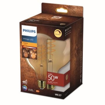 Philips Filament Led Ampul 7.3w Amber 50 W G120 E27