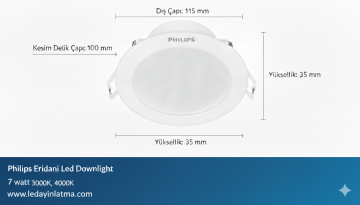 Philips Eridani 7 watt Gömme Spot