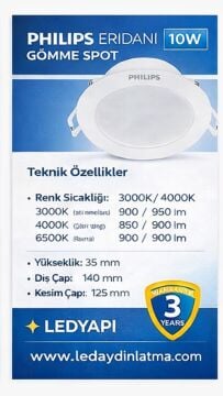 Philips Eridani 10 Watt Gömme Spot