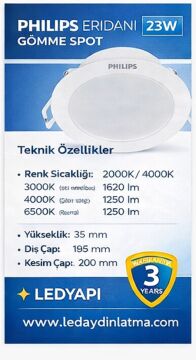 Philips Eridani 23 Watt Gömme Spot