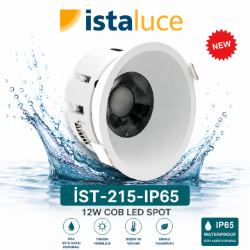 IST-215-IP65 12 WATT LED DOWNLIGHT 3000K SUYA KARŞI KORUMALI