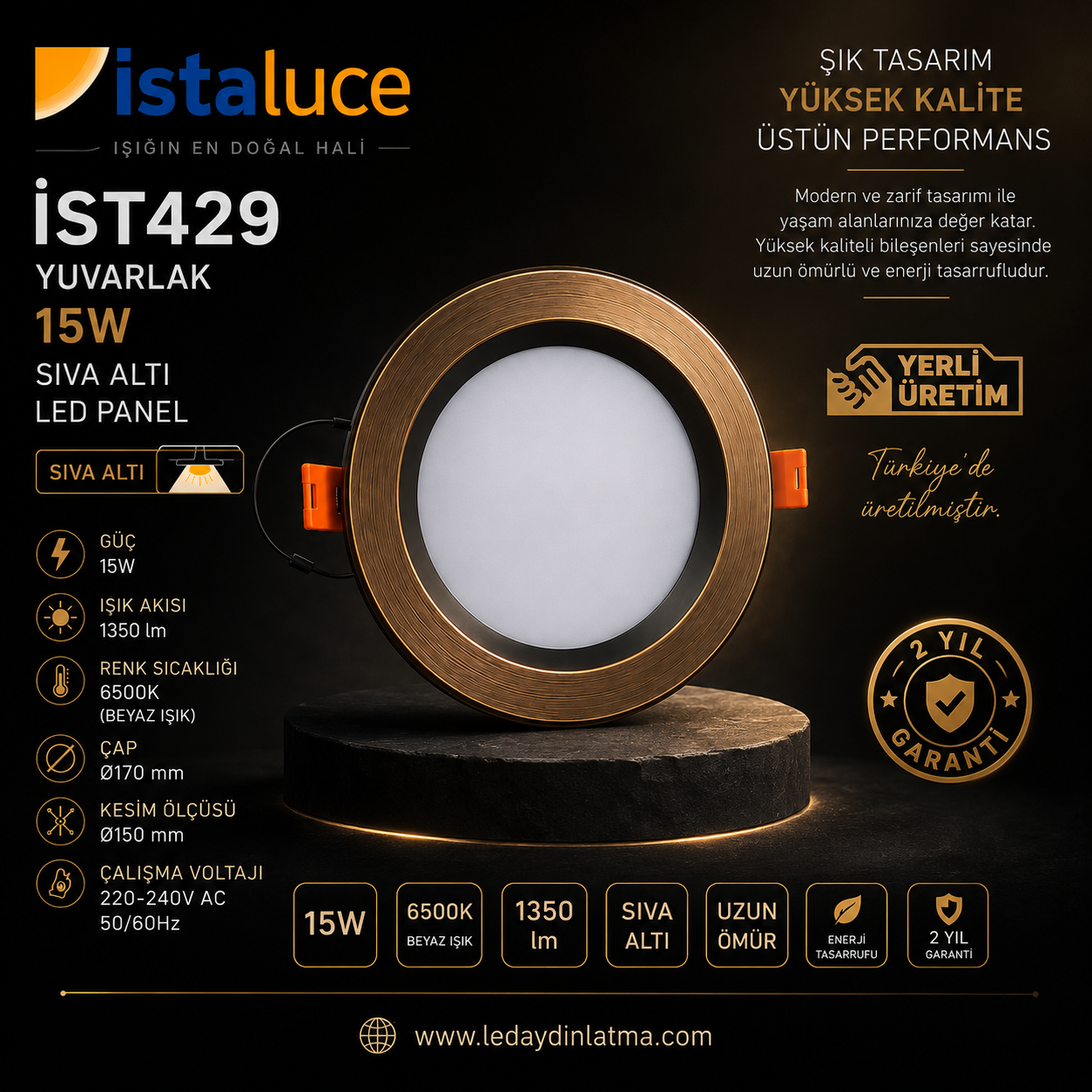 IST 429 BRONZ ESKİTME LED SPOT 15 WATT