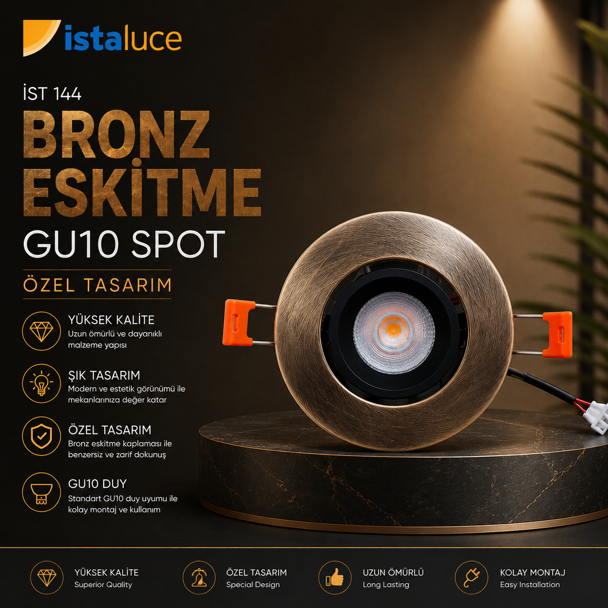 IST 144 GU1O BRONZ ESKİTME SIVAALTI GÖMME SPOT
