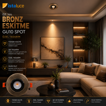 İST 145 BRONZ ESKİTME GU10 LED SPOT SIVAALTI