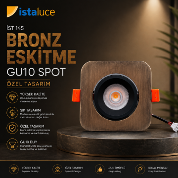 İST 145 BRONZ ESKİTME GU10 LED SPOT SIVAALTI