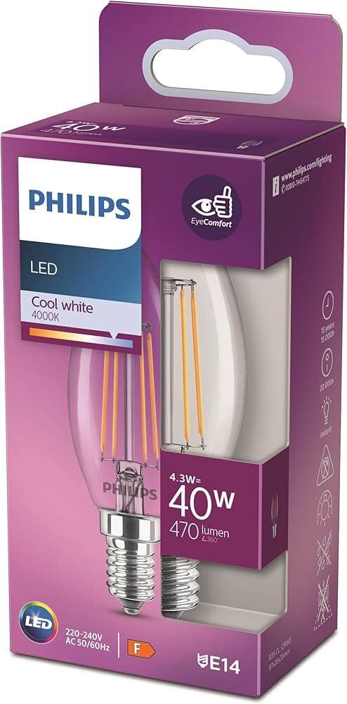 PHILIPS 4.3W E14 RUSTİK LED AMPUL