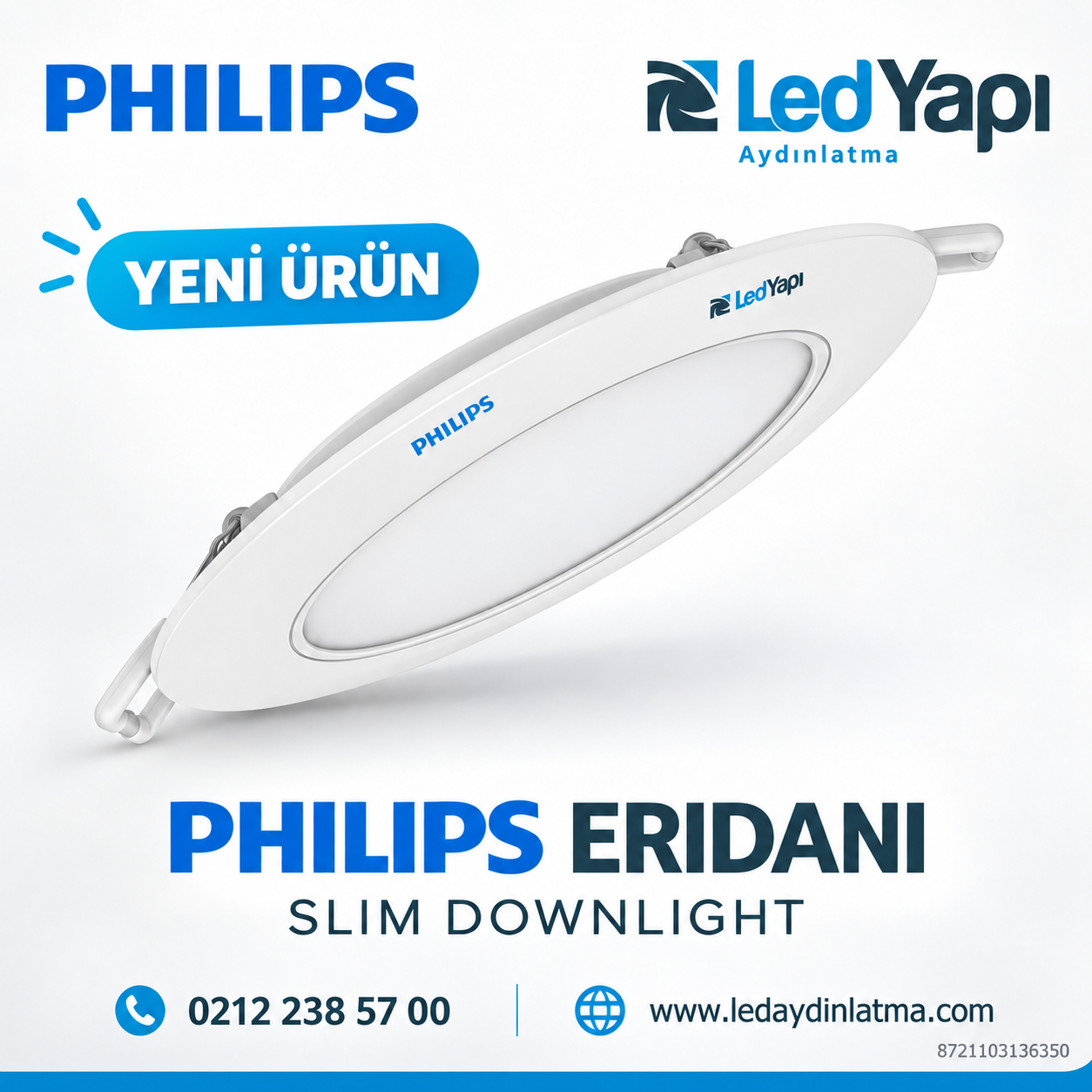 Philips  Slim Led Downlight  Eridani DL190B Slim D80 4W 30K GM