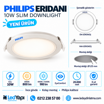 Philips Eridani DL190B Slim Downlight  D125 10W