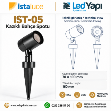 IST-05 Kazıklı Bahçe Spotu Gu10