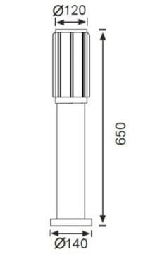 JUPITER JG932 E27 DUYLU BAHÇE BOLLARD IP44