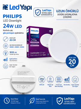 PHILIPS MESON 200  23,5 WATT SIVA ALTI LED DOWNLIGHT DELİK ÇAPI 20 CM