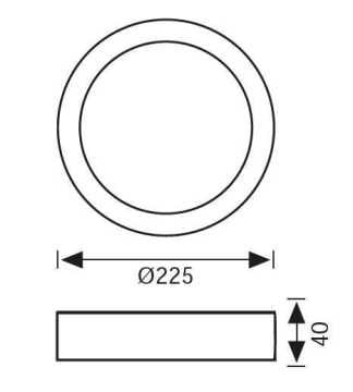 LC453 18W SIVA ÜSTÜ Ø 22.5CM LED PANEL