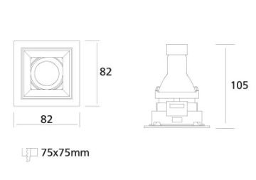 JH720 Sabit Spot Siyah