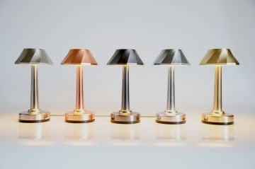 Lalumi Lamba PRO Kablosuz Şarjlı Pilli Masa Lambası Metalik Lucio 2x2000mAh