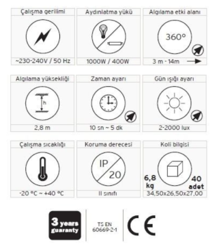 Tavan Tipi HF(Radar) Sensörü Nade 10901