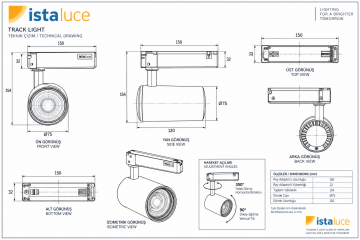 İSTALUCE İST-301 30W MONOFAZE LED RAY SPOT