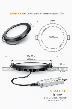 İSTALUCE İST-819 30W PRO SLIM LED DOWNLIGHT
