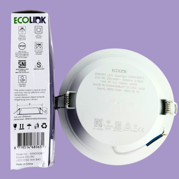Ecolink EDL190 LED11 D150 14 Watt slim downlight