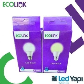 ECOLINK 8 WATT E27 LED AMPUL 720 LUMEN