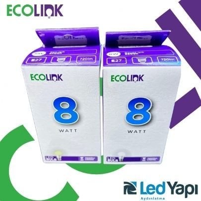 ECOLINK 8 WATT E27 LED AMPUL 720 LUMEN