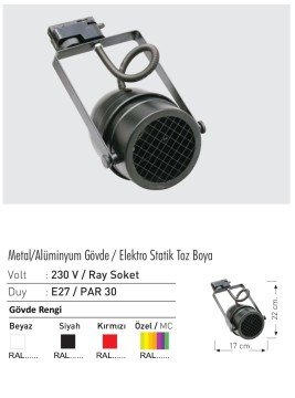 LUDEL DEKORATİF RAYSPOT ARMATÜR RSA1055 E27/PAR30 BEYAZ