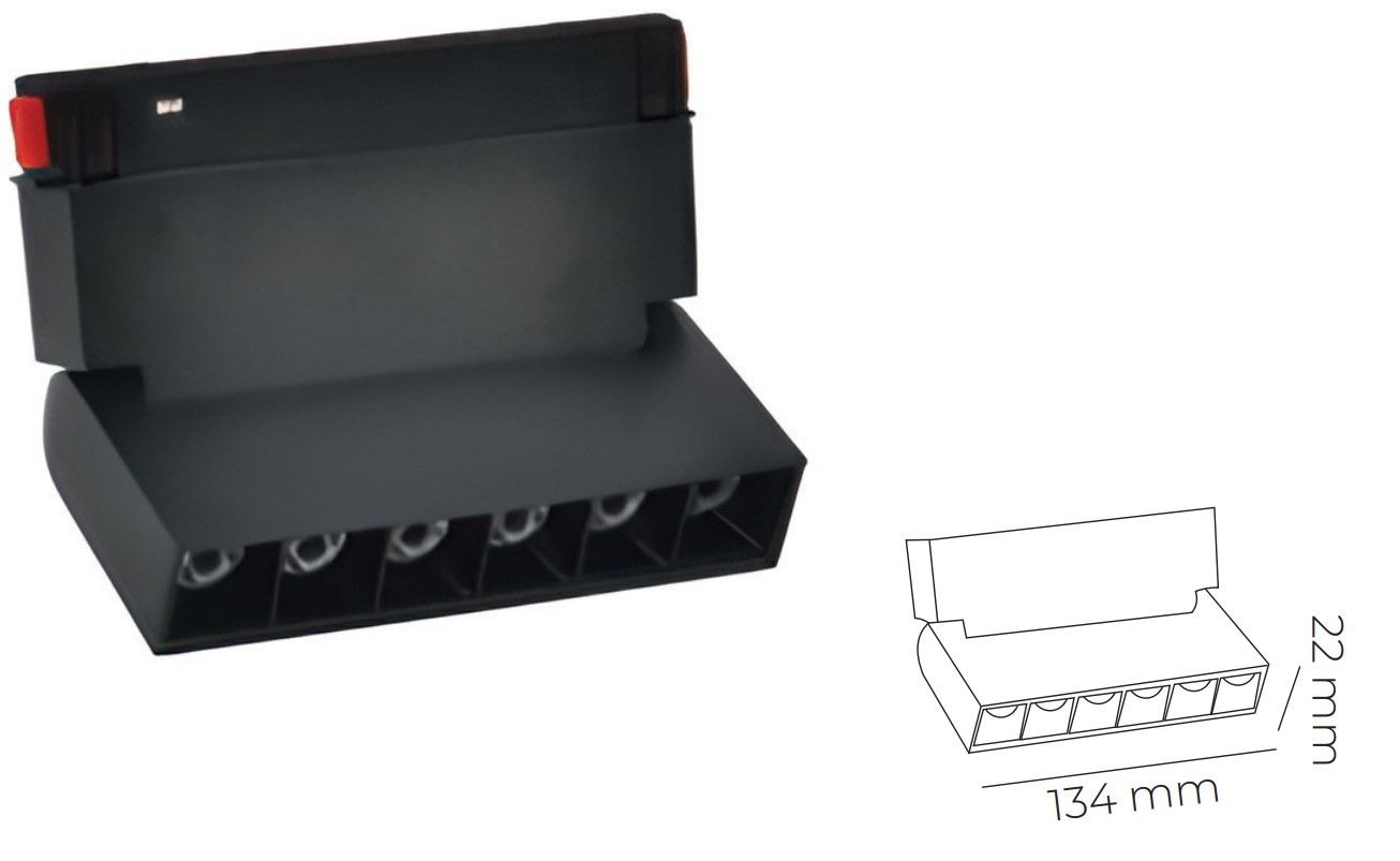 48V MAGNET 6X1 HAREKETLİ  LED SPOT